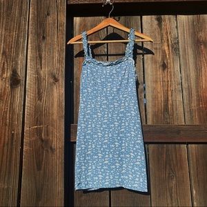 Light blue dress with white floral pattern
